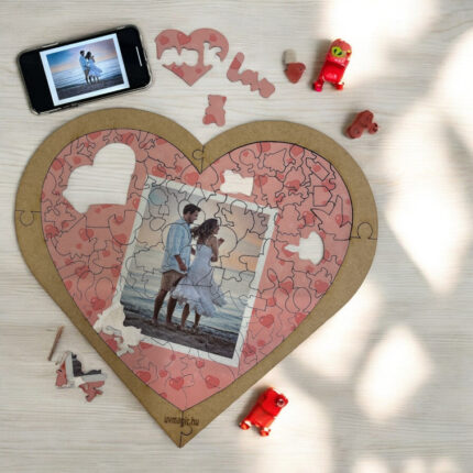 Fa szív puzzle valentin napi